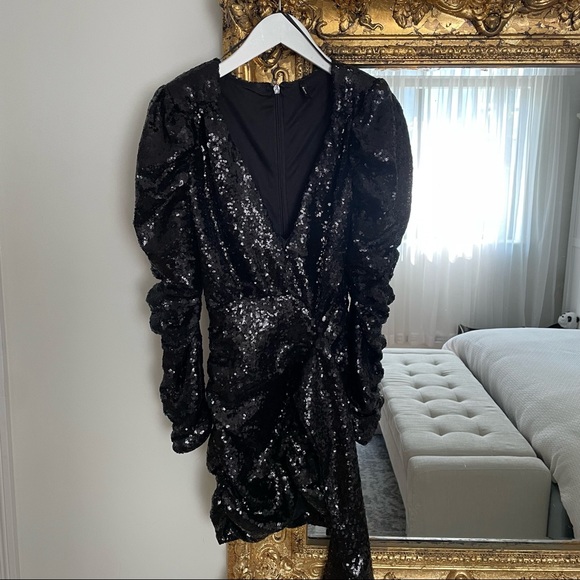 Sequin Long Sleeve Dress - Picture 2 of 6